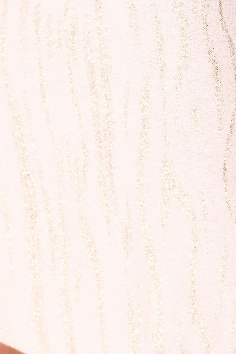 vestido rosa palo y dorado largo de tirante